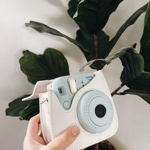 Fuji film instax camera w/ white case
